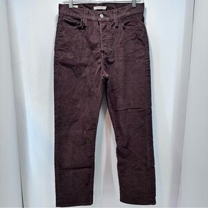 Levis Pants Womens 25 Brown Corduroy Wedgie Straight Button Fly Retro Y2K Preppy